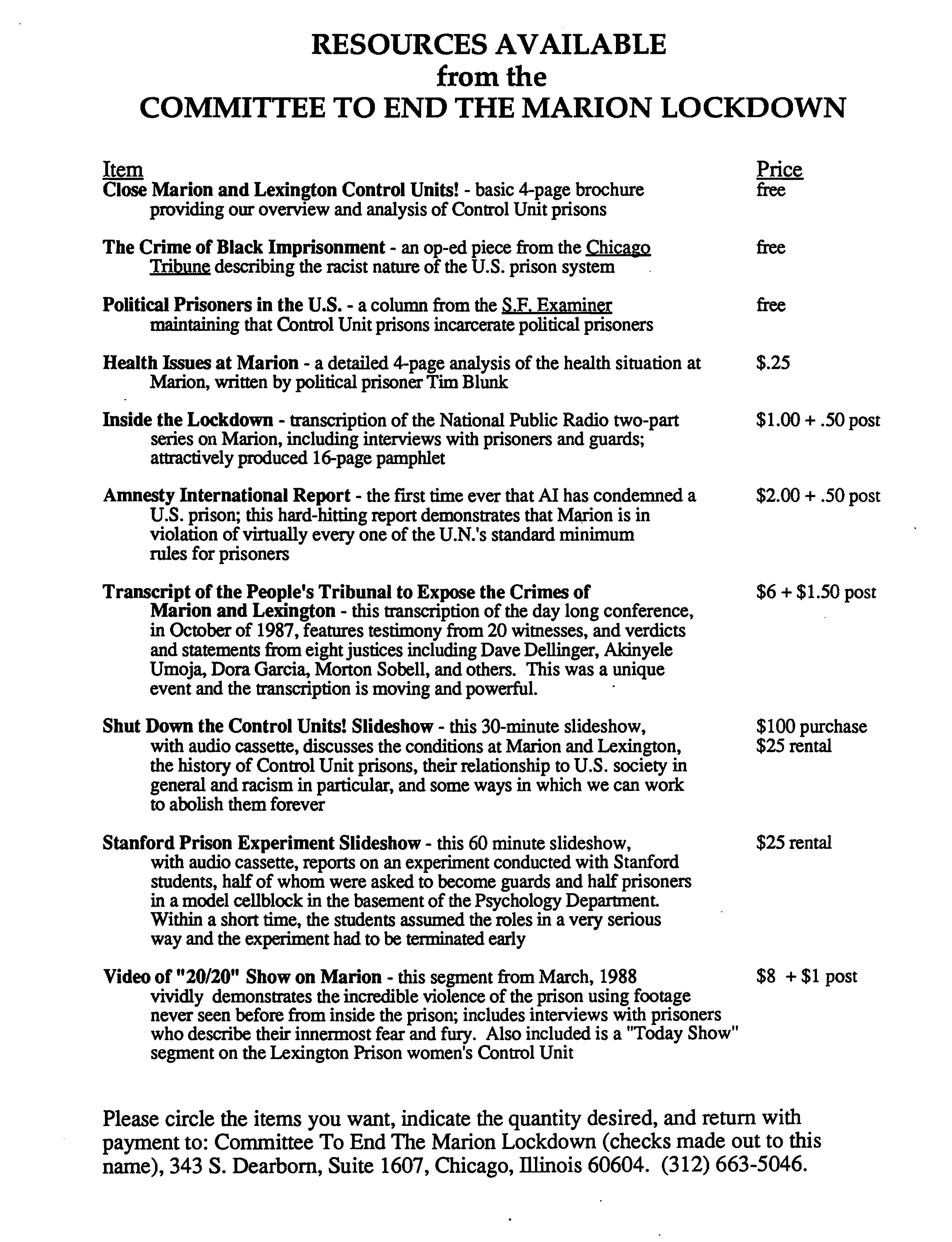 The resource list